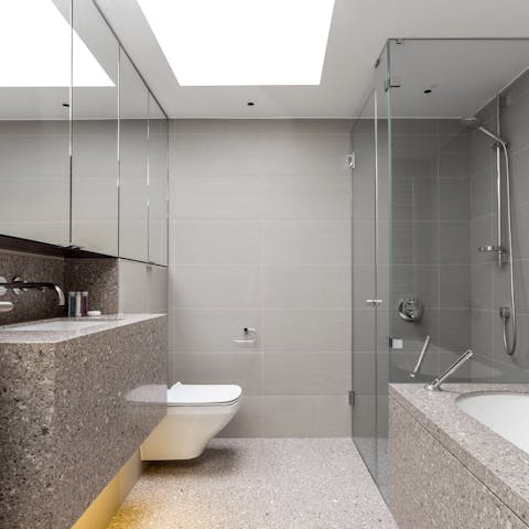 The sleek & modern bathrooms