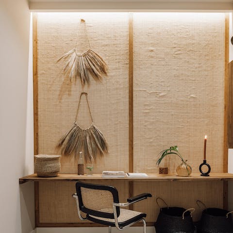 Get some work done remotely on the dedicated desk