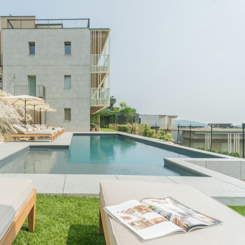 Take a dip in the heated pool with panoramic views of the village and city