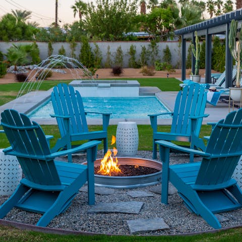 Gather round the fire pit in the evening and roast marshmallows under the stars