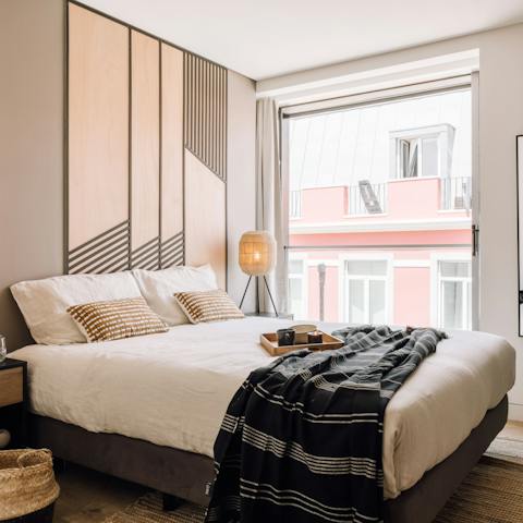 Treat yourself to an extra-long snooze in the comfortable bed