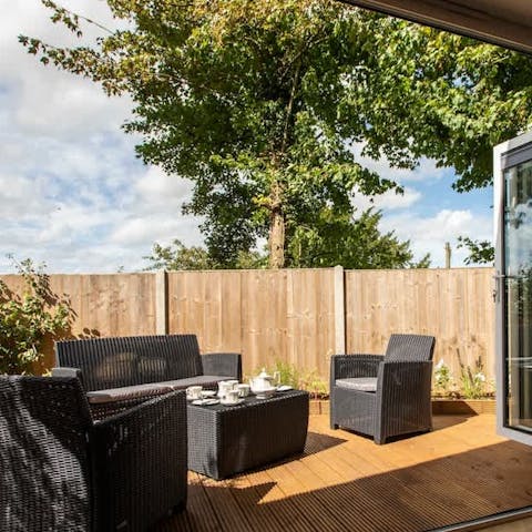 Enjoy your morning coffee or evening drinks on the terrace