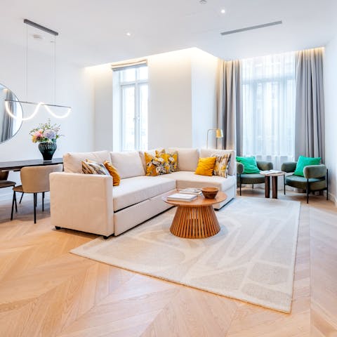 Sprawl out on the sofa and rest your feet weary from sightseeing