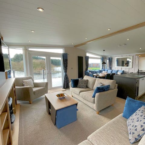 Enjoy a quiet evening curled up with a hot chocolate in the living area