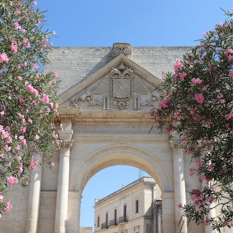 Visit the Baroque city of Lecce, a 25-minute drive away