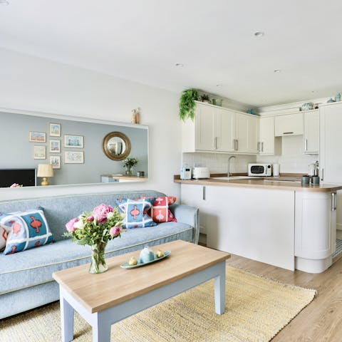 Chat while you cook in the open-plan kitchen