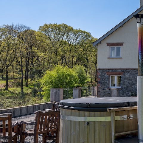 Spend an evening taking in the view from the comfort of the hot tub