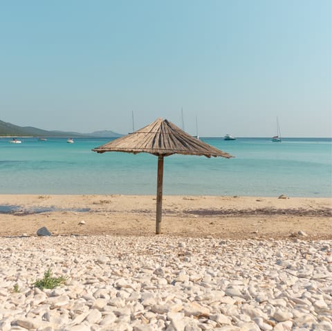 While away the hours on the beach – your nearest is just 7km away