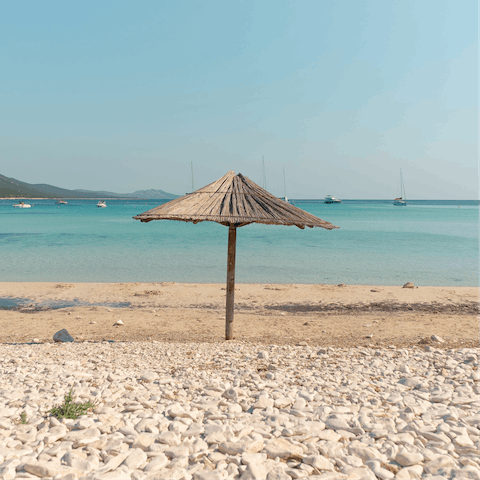 While away the hours on the beach – your nearest is just 7km away