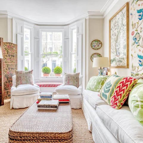 Spread out in the colourful living area