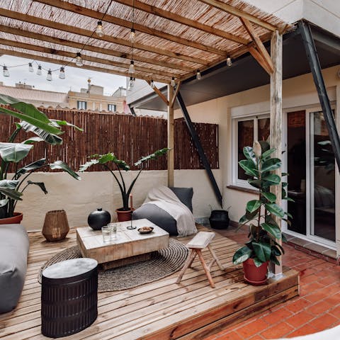 Relax on the private terrace after a day of exploring