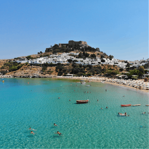 Drive twenty minutes to beautiful Lindos