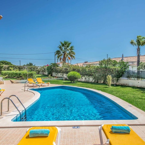 Take the plunge in the private, outdoor pool