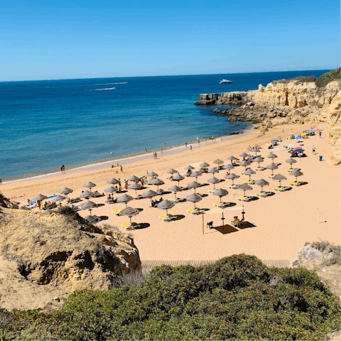 Spend the day at the nearest beach, the beautiful Praia da Galé