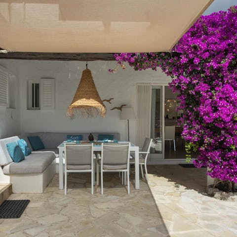 Enjoy a sangria on the shaded terrace