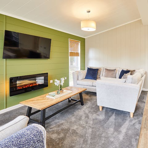 Spend nights in front of the fireplace watching your favourite movie