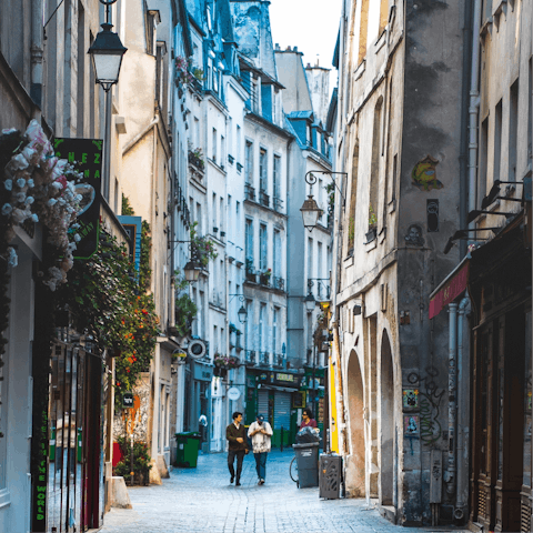 Explore the historic streets of nearby Le Marais