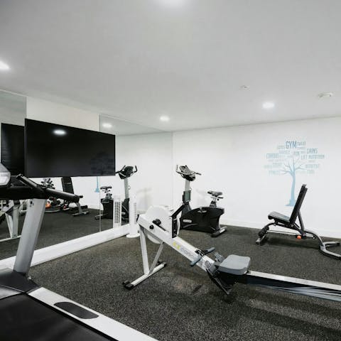 Squeeze in a workout at the on-site gym