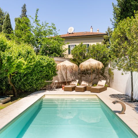 Cool off from the Tuscan sun in the private pool