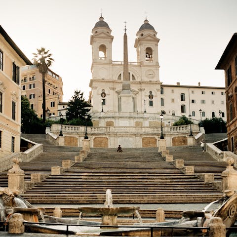 Walk just twenty minutes to the iconic Spanish Steps