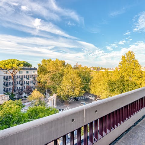 Admire wonderful views from the wraparound terrace