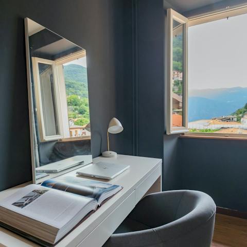 Spend time writing at the desk in the study area