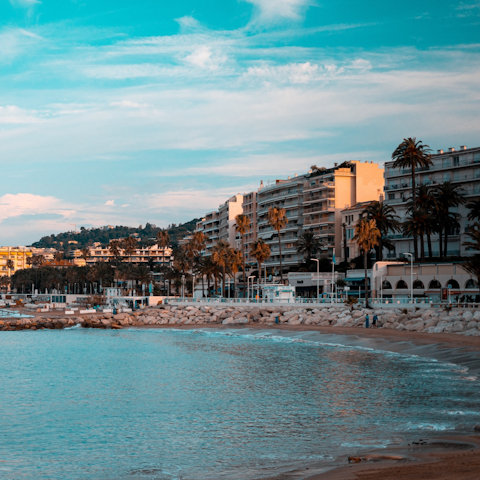 Spend the day on Croisette beach, a short stroll away