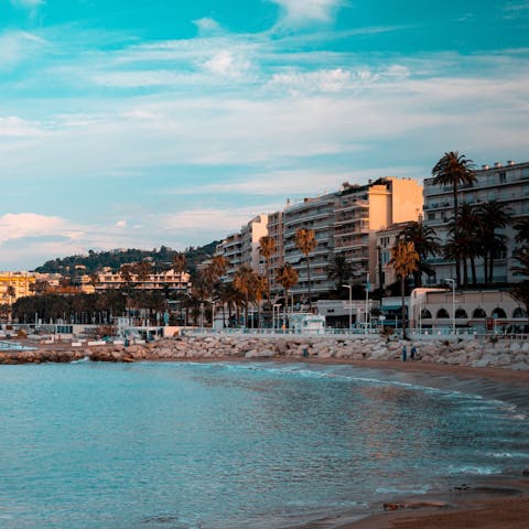 Spend the day on Croisette beach, a short stroll away