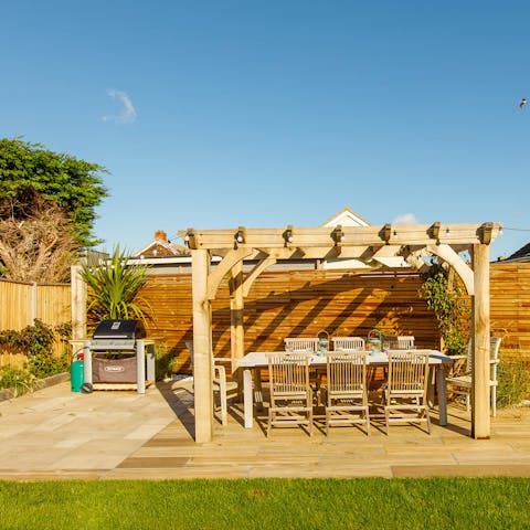 Light the barbecue and enjoy an alfresco meal in warmer months