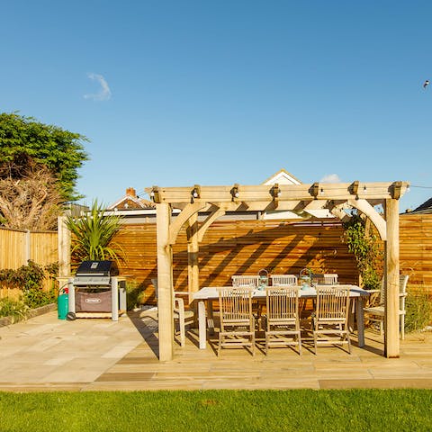 Light the barbecue and enjoy an alfresco meal in warmer months