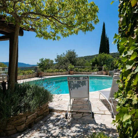 Soak up the French sun next to the azure pool