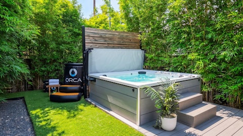Brave yourself in the Orca cold plunge before warming up in the hot tub