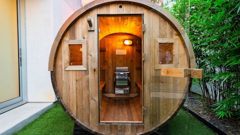 Warm up in the cedar barrel sauna nestled among towering bamboo