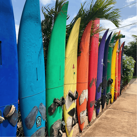 Grab your board and hang ten on the waves – there's surfboard storage on-site