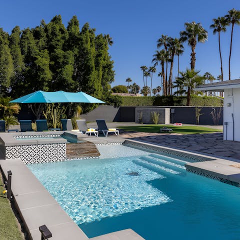 Go for a daily swim in the private heated pool