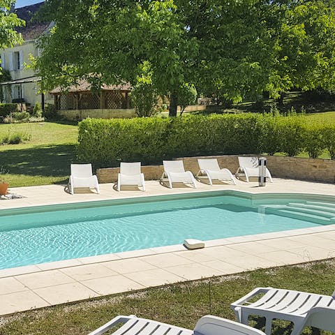 Spend hot afternoons floating about in the pool