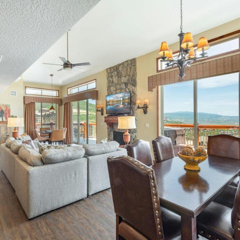 Gather in the airy open-plan living space
