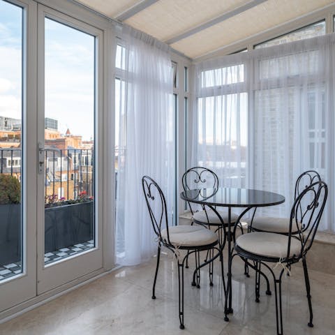 Take your breakfast in the elegant conservatory