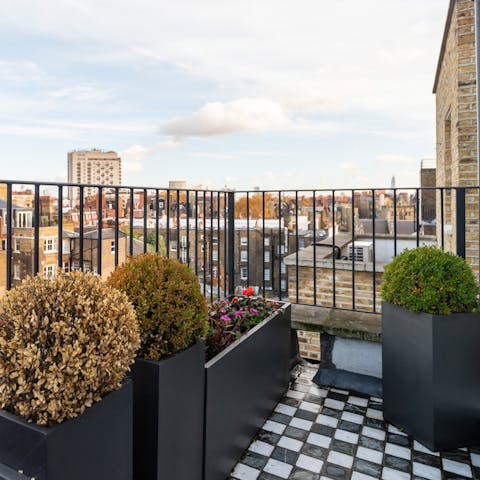 Enjoy your morning coffee on the private balcony with far-reaching views