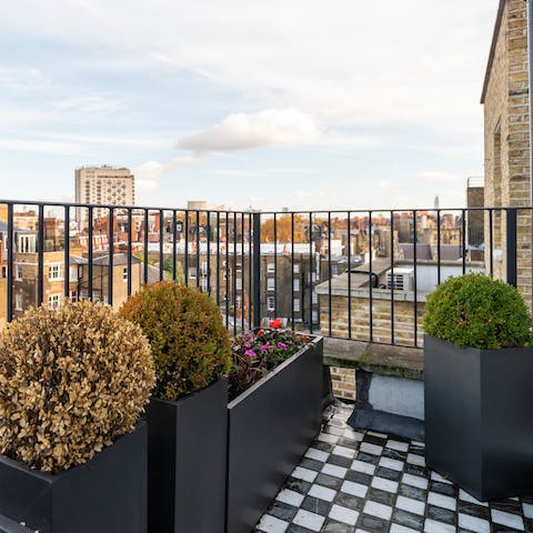 Enjoy your morning coffee on the private balcony with far-reaching views
