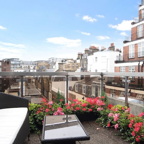 The balconies with views over London