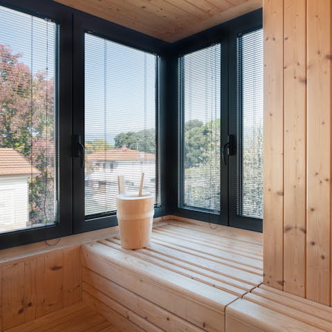 Unwind in the private sauna for complete relaxation