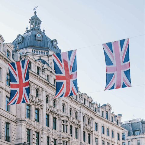 Take the train into central London for sightseeing and shopping
