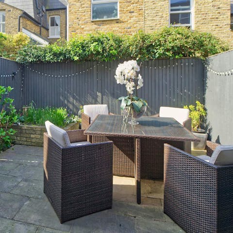 Wind down with evening drinks in the garden