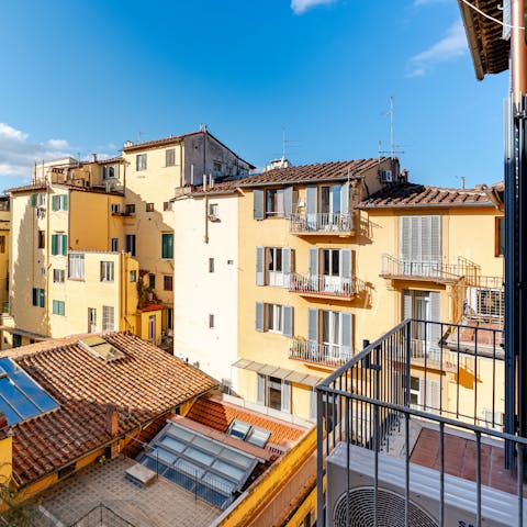 Enjoy a morning coffee on the private balcony