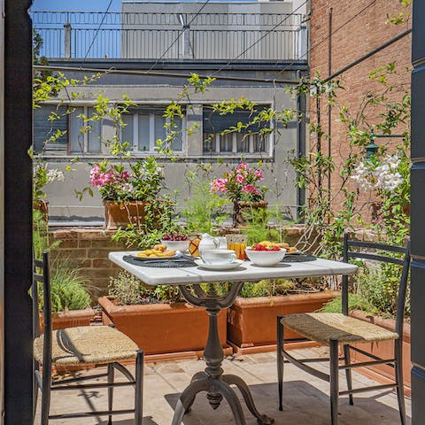 Take your morning coffee out onto the balcony