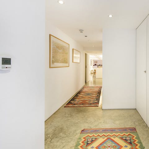 Polished concrete floors throughout