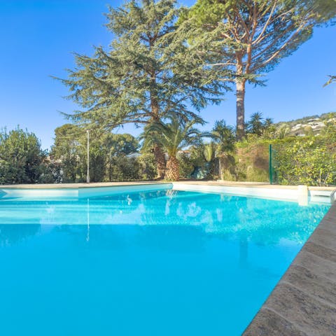 Cool off in the communal swimming pool