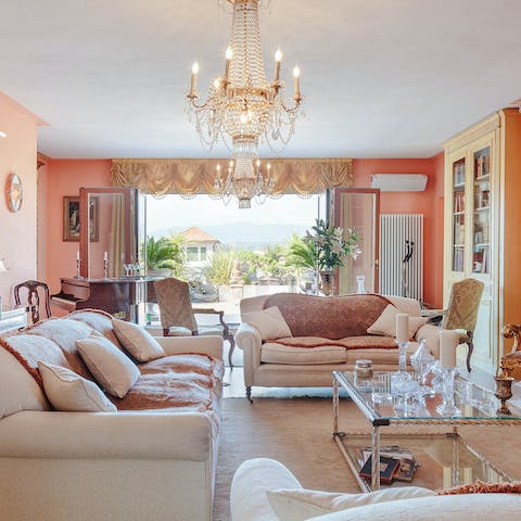 Fall in love with the penthouse apartment’s antiques and old-world character