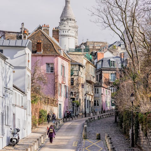 Immerse yourself in Montmartre's bohemian beauty, a twenty-five-minute walk away